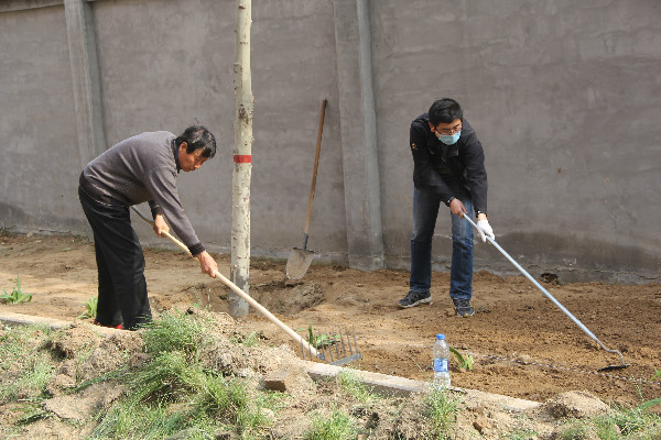 我校师生到贺阳国际中小学参加劳动