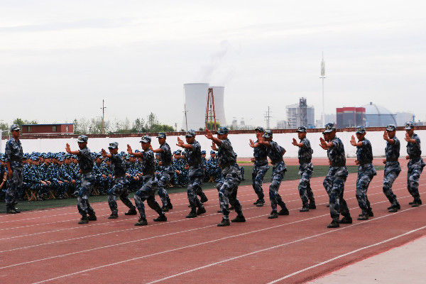 青春风 迷彩绿 军人礼——我校举行2017级新生军训开营式